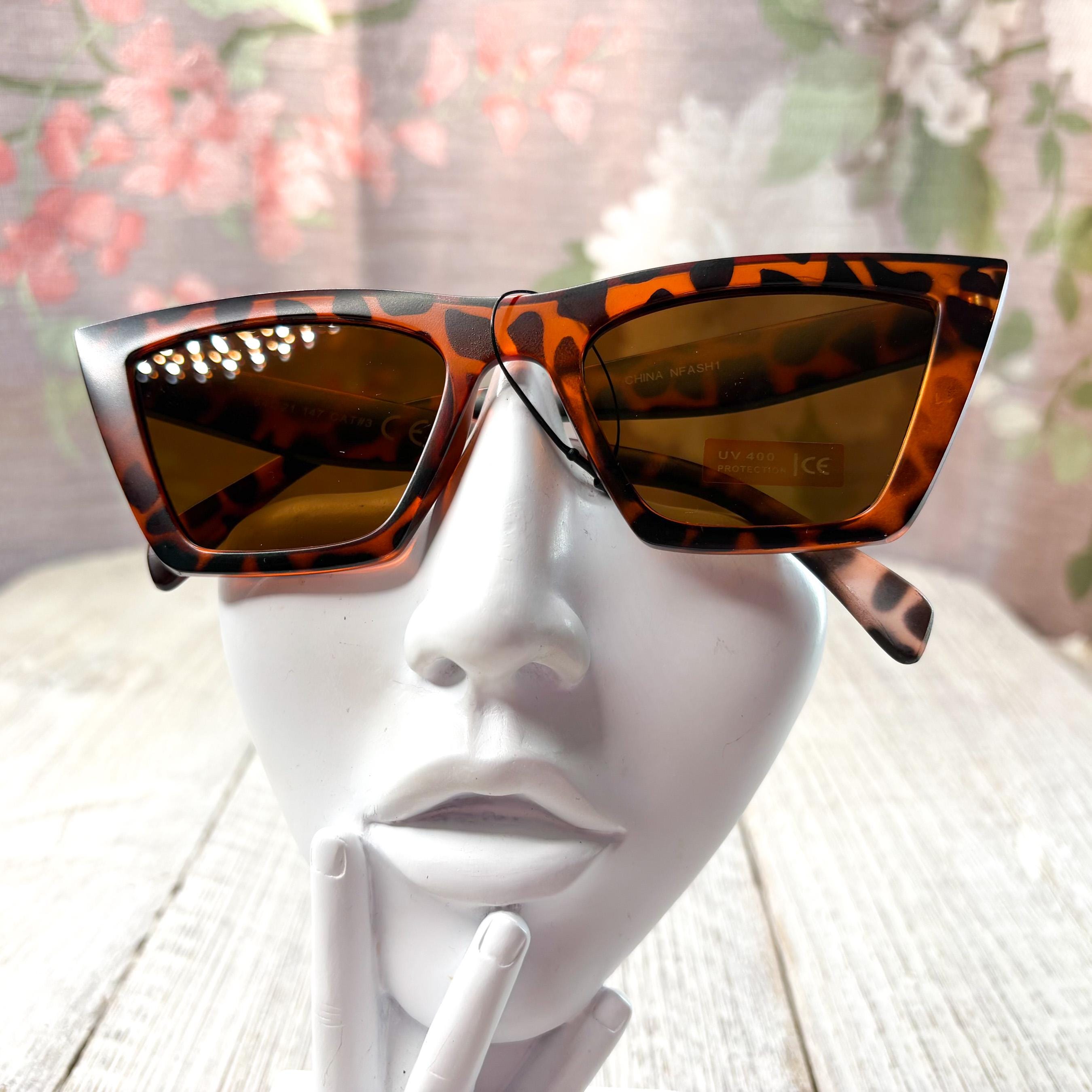 Oversized Cat Eye Sunglasses with UV400 Protection, Tortoise Acetate Frame Orange Tortoise Oversized Acetate Cat-Eye Tinted Sunglasses  main image 3