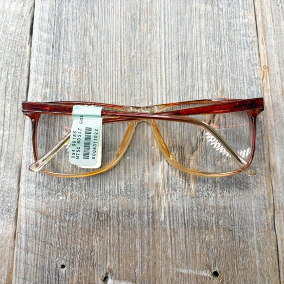 Oversized Square Eyeglass Frames: Clear Brown Vin… - image 7