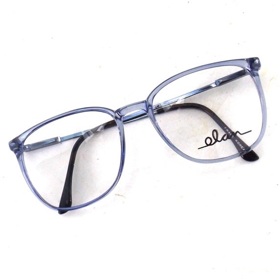 vintage oversize eyeglasses | 80s blue eye glasse… - image 1