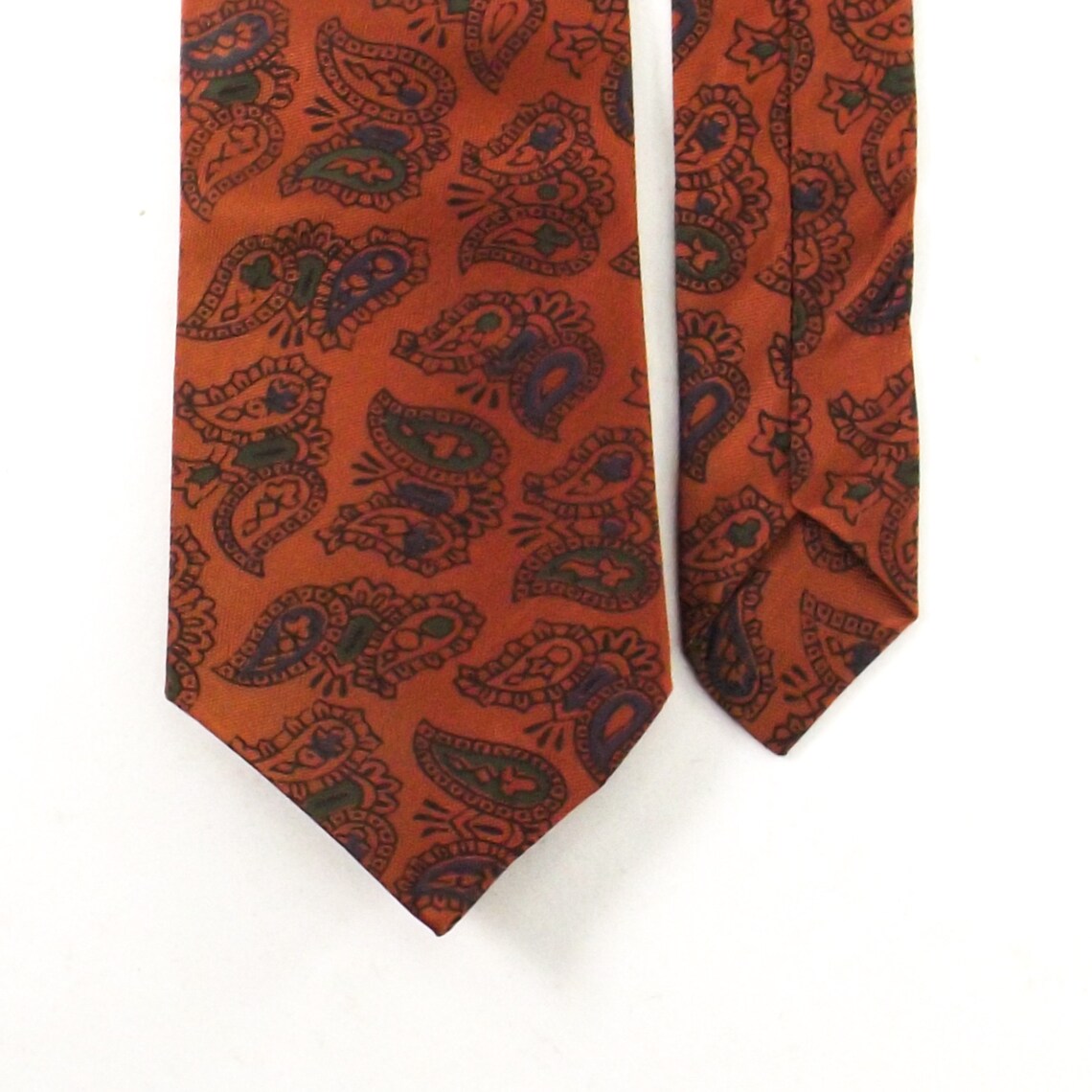 1960's NOS Vintage Tie Orange Rust Paisley Necktie | Etsy Israel