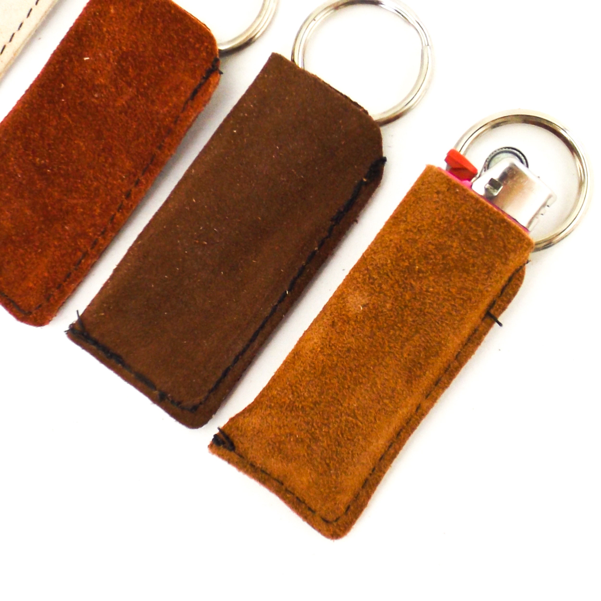 Bic lighter sleeve keychain vintage 80s NOS brown suede Etsy