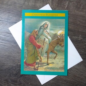 biglietto di auguri di natale benedizioni maria e gesù bambino pastore asino biglietto di auguri vintage nos cancelleria mamma/papà/lui/lei/uomo/donna/amico/collega