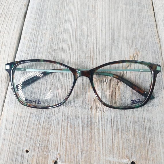 green tortoiseshell eyeglass frames plastic/metal… - image 4