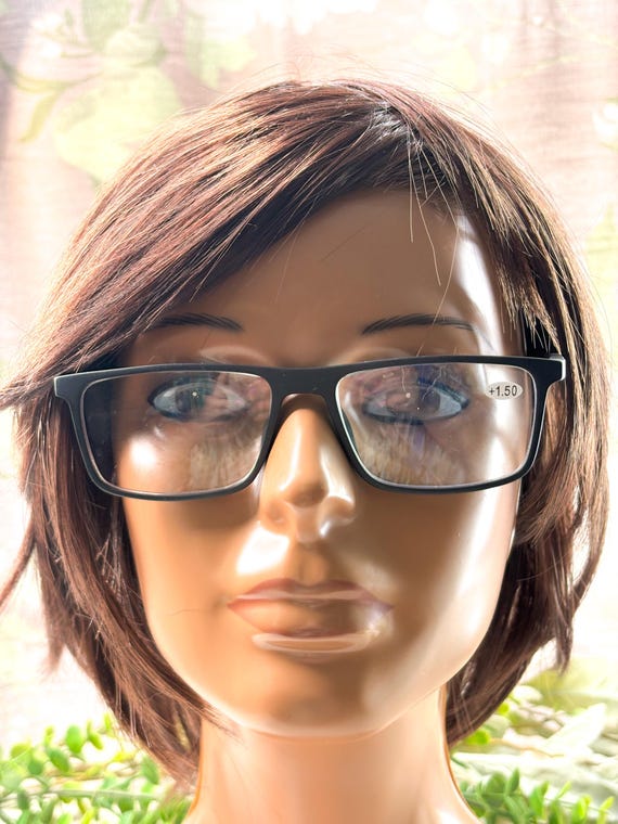 Rectangular Matte Black Reading Glasses +1.50: 53… - image 2