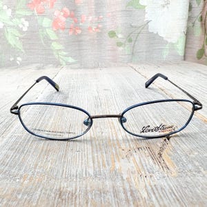 eyeglasses frame only 50[]19/135 matte metallic blue eyeglasses unisex/men/women glasses deadstock/vintage/nos prescription eyewear 1990s
