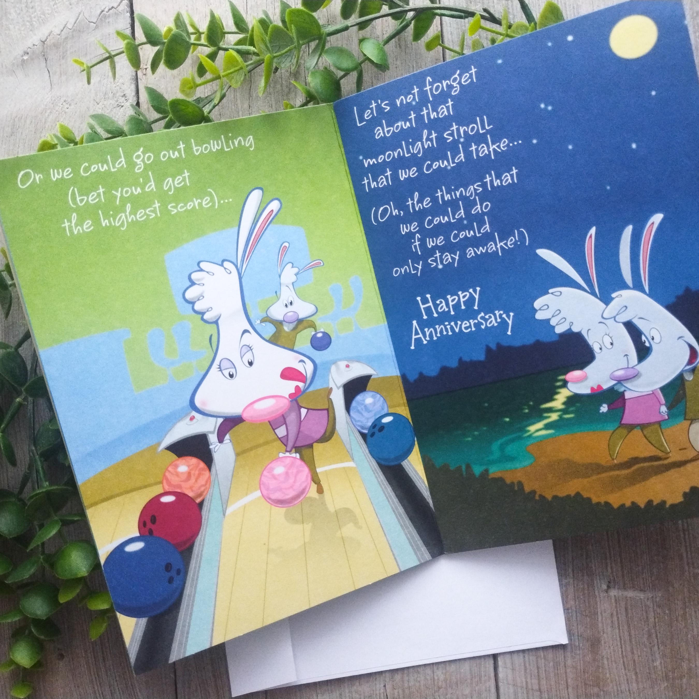 Funny Bunny Rabbits Anniversary Card: Vintage Cartoon Greeting Card - Etsy