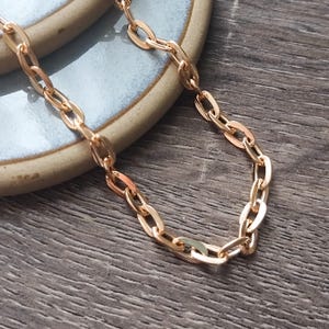 light-gold chain-link bracelet chunky chain unisex jewelry men/women simple chain metal link fashion accessories accessory