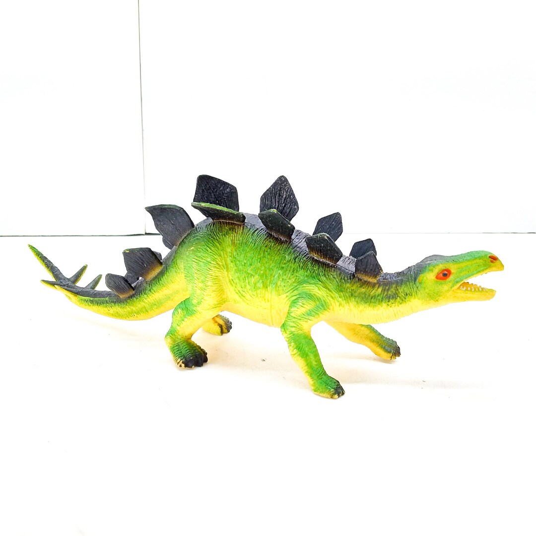 80s Vintage Dinosaur Toy Figurine Rubber Stegosaurus Figure Etsy