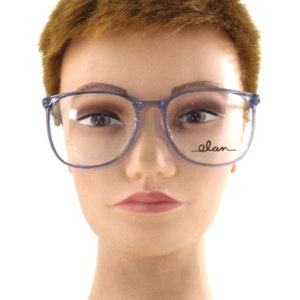 vintage oversized blue eyeglasses vintage 80s round eye glasses frames plastic periwinkle image 7