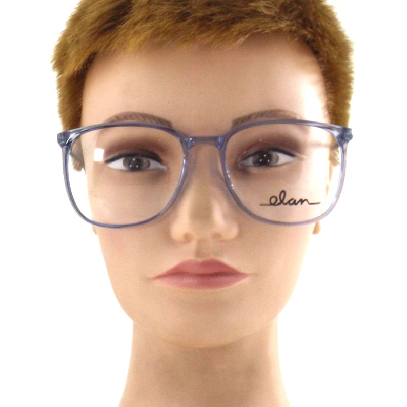 vintage oversized blue eyeglasses vintage 80s round eye glasses frames plastic periwinkle image 7
