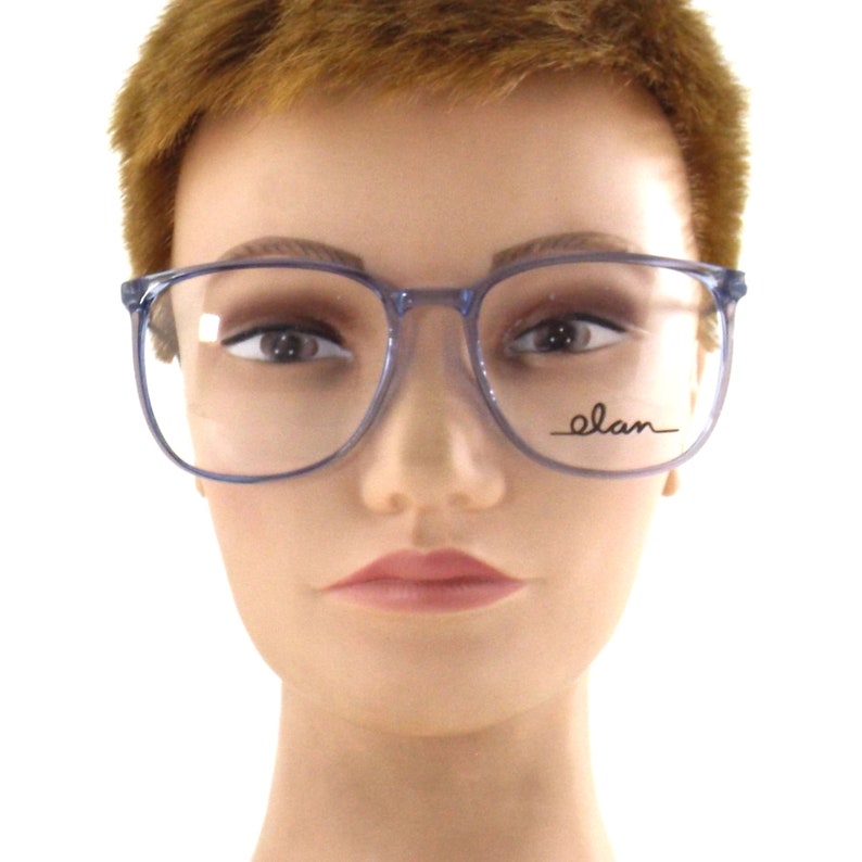 Vintage oversize eyeglasses 80s blue eye glasses round Etsy