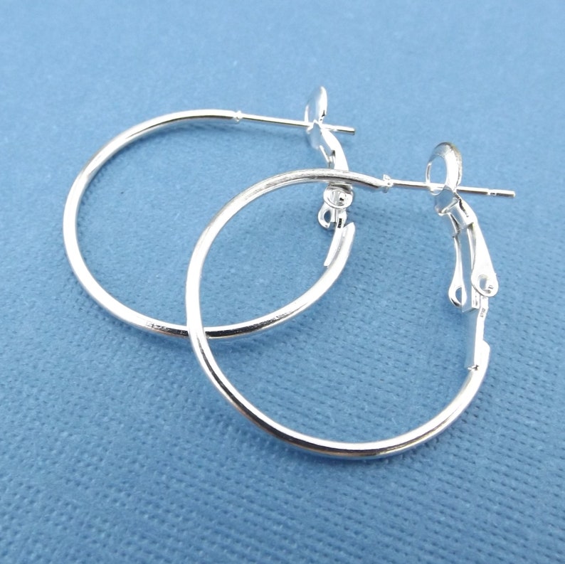 smallmedium hoops simple classic modern silver hoop earrings sterling silver plated 20mm 25mm 30mm