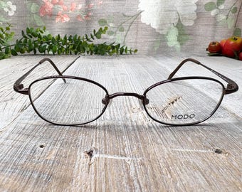 Vintage Oval Eyeglass Frames: Metallic Brown Unisex Eyewear