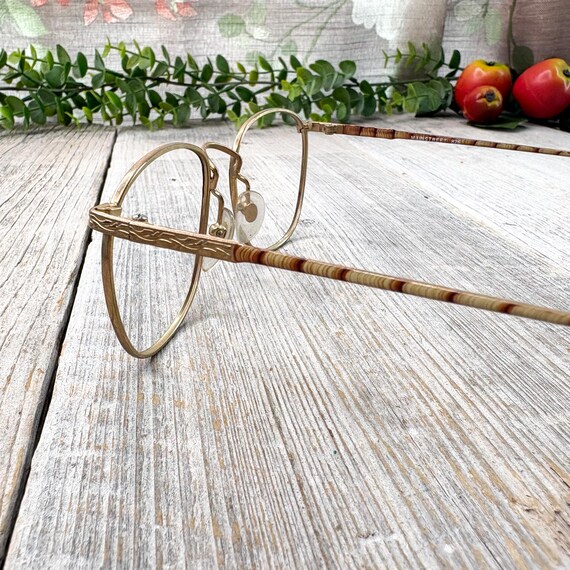 Vintage Square Metal Eyeglass Frames: Beige Multi… - image 3