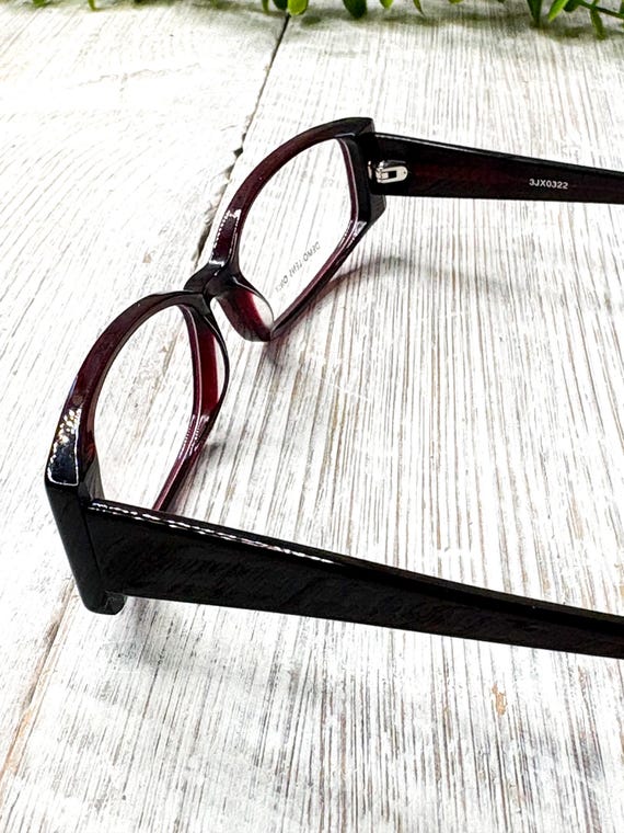Burgundy Rectangular Eyeglass Frames: 53[]16-135 - image 4