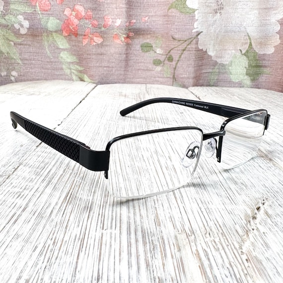 Rectangular Semi-Rimless Reading Glasses Black Me… - image 1