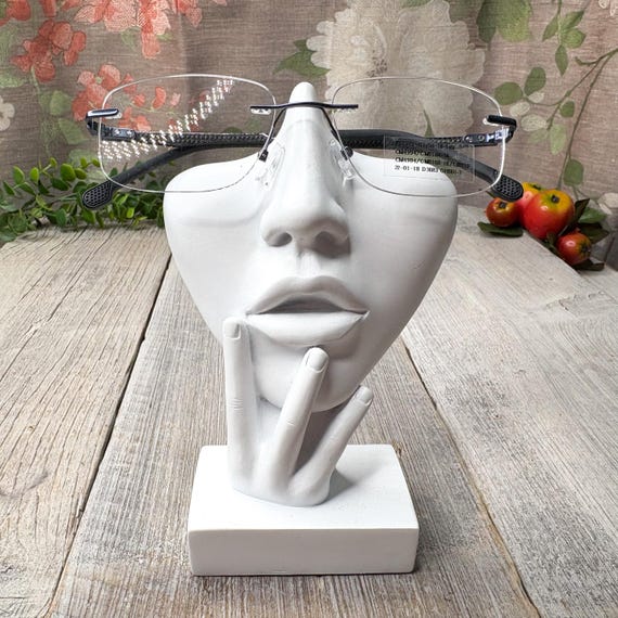 Rimless Rectangle Eyeglasses Frames: Vintage Dead… - image 4