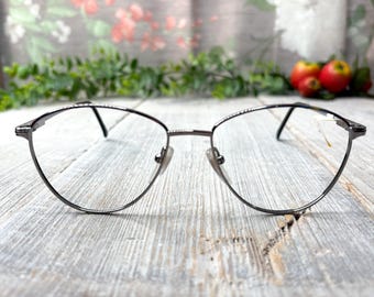 Round Purple Metal Eyeglass Frames: Vintage Deadstock Unisex Eyewear