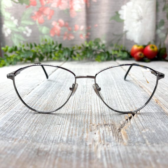 Round Purple Metal Eyeglass Frames: Vintage Deads… - image 1