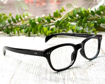 Black Wayfarer-Style Clear Lens Glasses