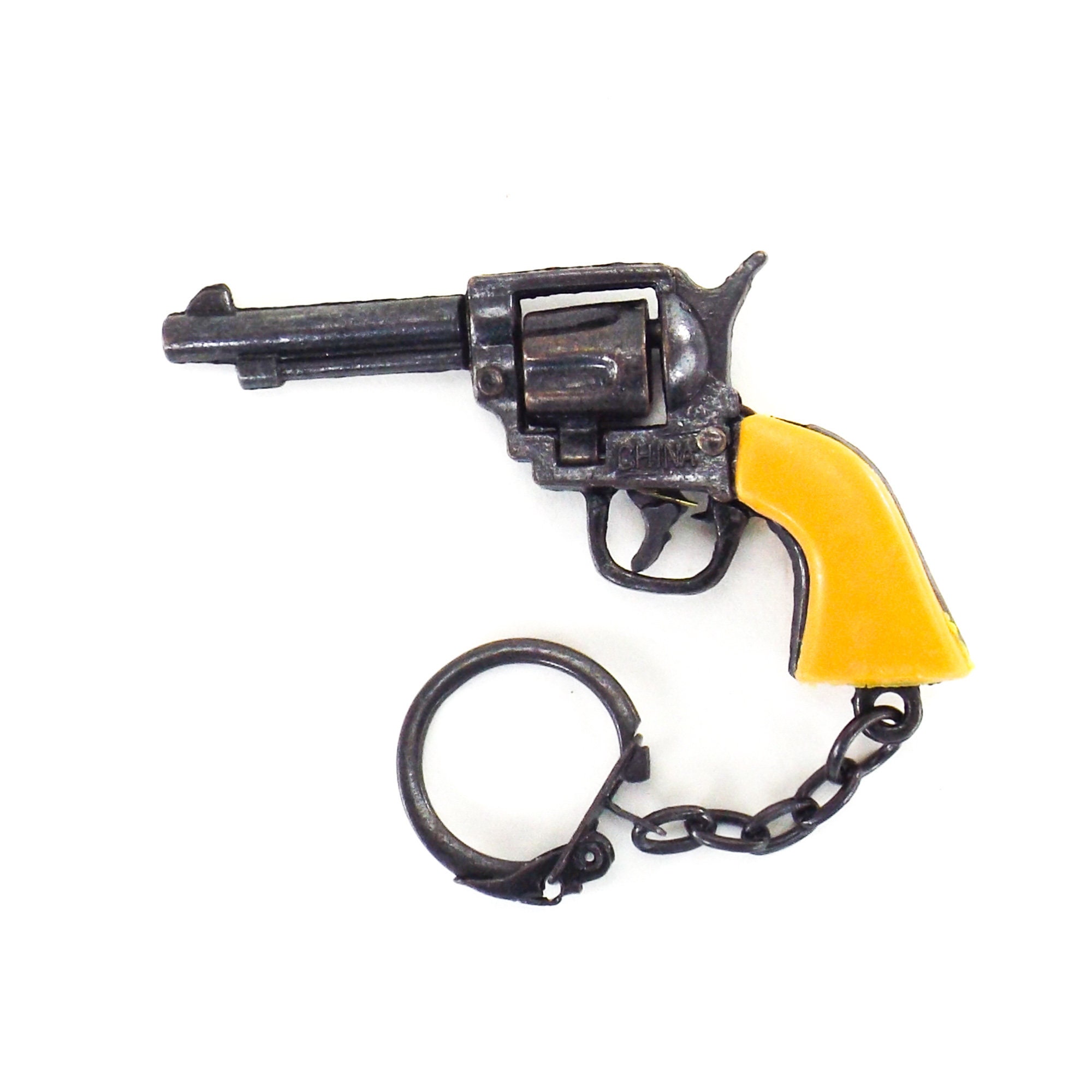 Revolver cap gun keychain miniature gun vintage 80s NOS Etsy