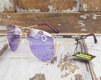 lunettes de soleil aviateur violettes vintage