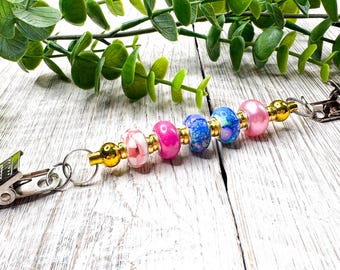 Cinch Clip Clasp:  Women's Fashion Accessory, Pink Beaded
