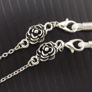 silver rose glasses chain for women | earbuds loop chain | sunglasses holder | eyeglass chain | necklace for glasses