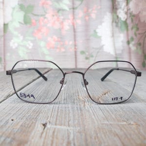 hexagon metal wire frame glasses bronze/brown eyeglasses deadstock vintage eyeglass unisex/men/women eyewear accessories nos