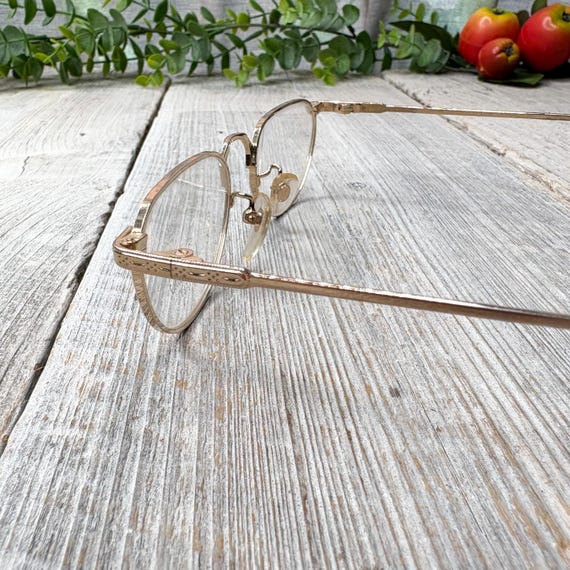 Vintage Light Gold Eyeglass Frames: 1990s Unisex … - image 3