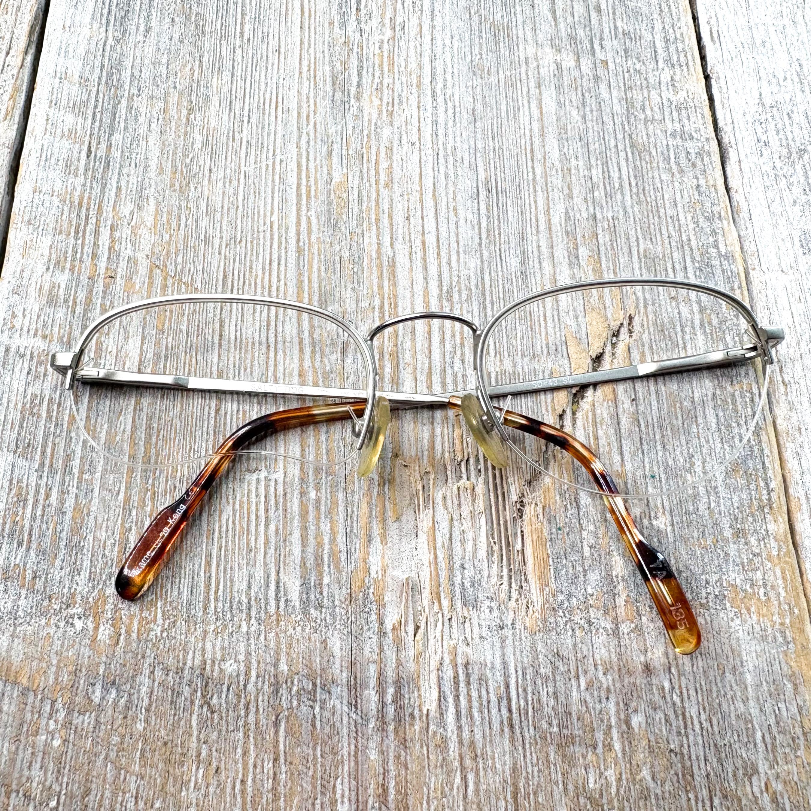 Vintage Half-rimless Square Eyeglass Frames: Matte Silver Deadstock - Etsy