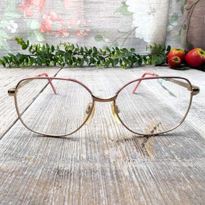 Brillengestelle nur light gold pink 54[]18/140 runde Metall Brille Damen Mode Accessoire nos/vintage/deadstock Brille 90s eyewear