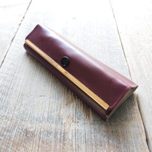 custodia per occhiali unisex/uomo/donna accessori per occhiali scorte morte vintage accessorio per occhiali porta occhiali da sole bordeaux marrone vegano