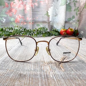 Vintage Round Eyeglass Frames: Burgundy & Gold 1990s Deadstock