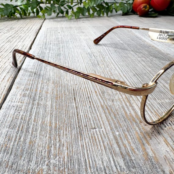 Vintage Bugle Boy Round Eyeglass Frames: Light Go… - image 2