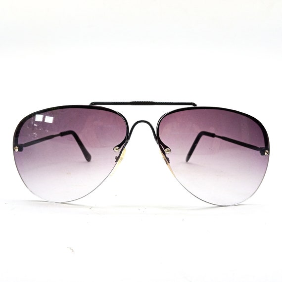 large aviator sunglasses rimless sunglasses vinta… - image 1