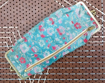 eyeglasses case aqua pink floral brocade vintage eyeglass case fashion accessories women