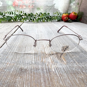 oval eyeglass frames only semi-rimless wire pastel violet 47[]22/135 eyeglasses nos vintage deadstock unsex glasses 90s fashion accessories