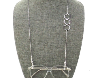 eyeglass chain | sunglasses chain | mask lanyard | hexagon necklace for glasses