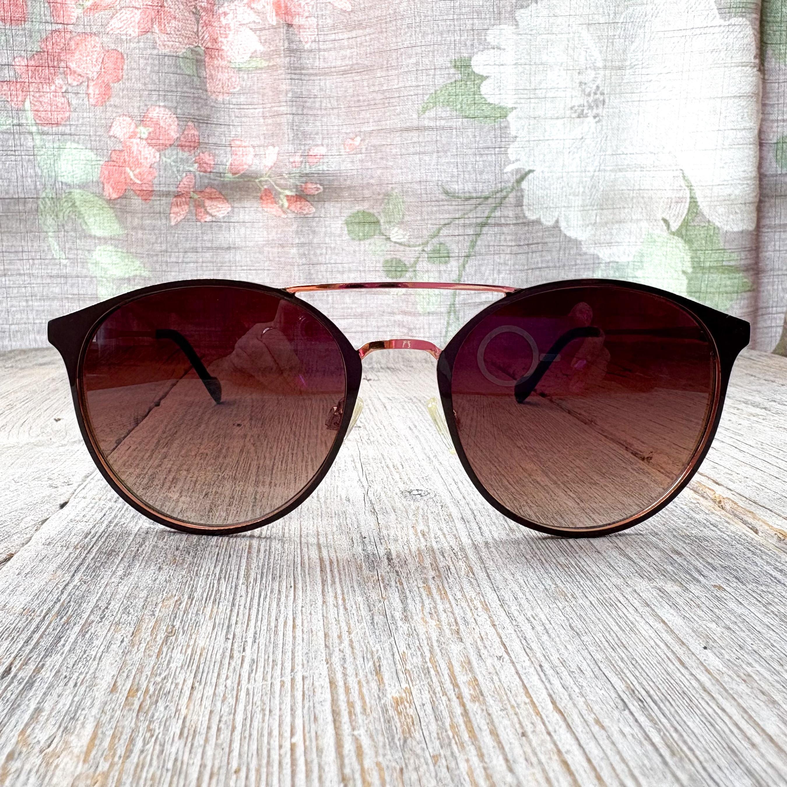 Round Cat Eye Transparent Rose Sunglasses Duo Cato Fashions | Cato Pink Rose Embellished Cat Eye Sunglasses main image 2