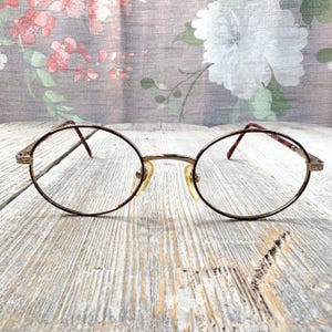 vintage rectangle eyeglass frame only round eyeglasses 50[]20/140 prescription eyeglasses unisex/men/women glasses brown-demi eyewear nos