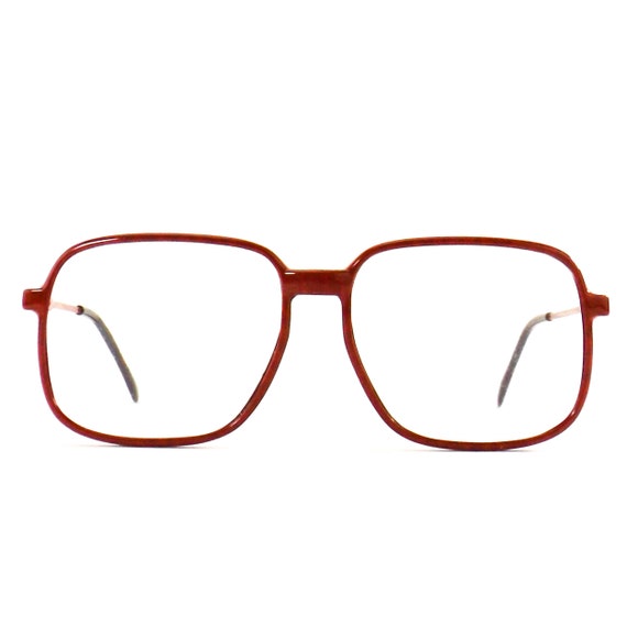 vintage 80s NOS square oversize red amber eyeglas… - image 6