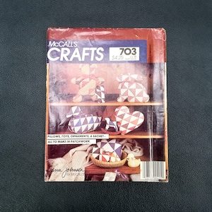 vintage animal sewing pattern McCalls crafts 703 patchwork, pillows, toys, ornaments, sachet