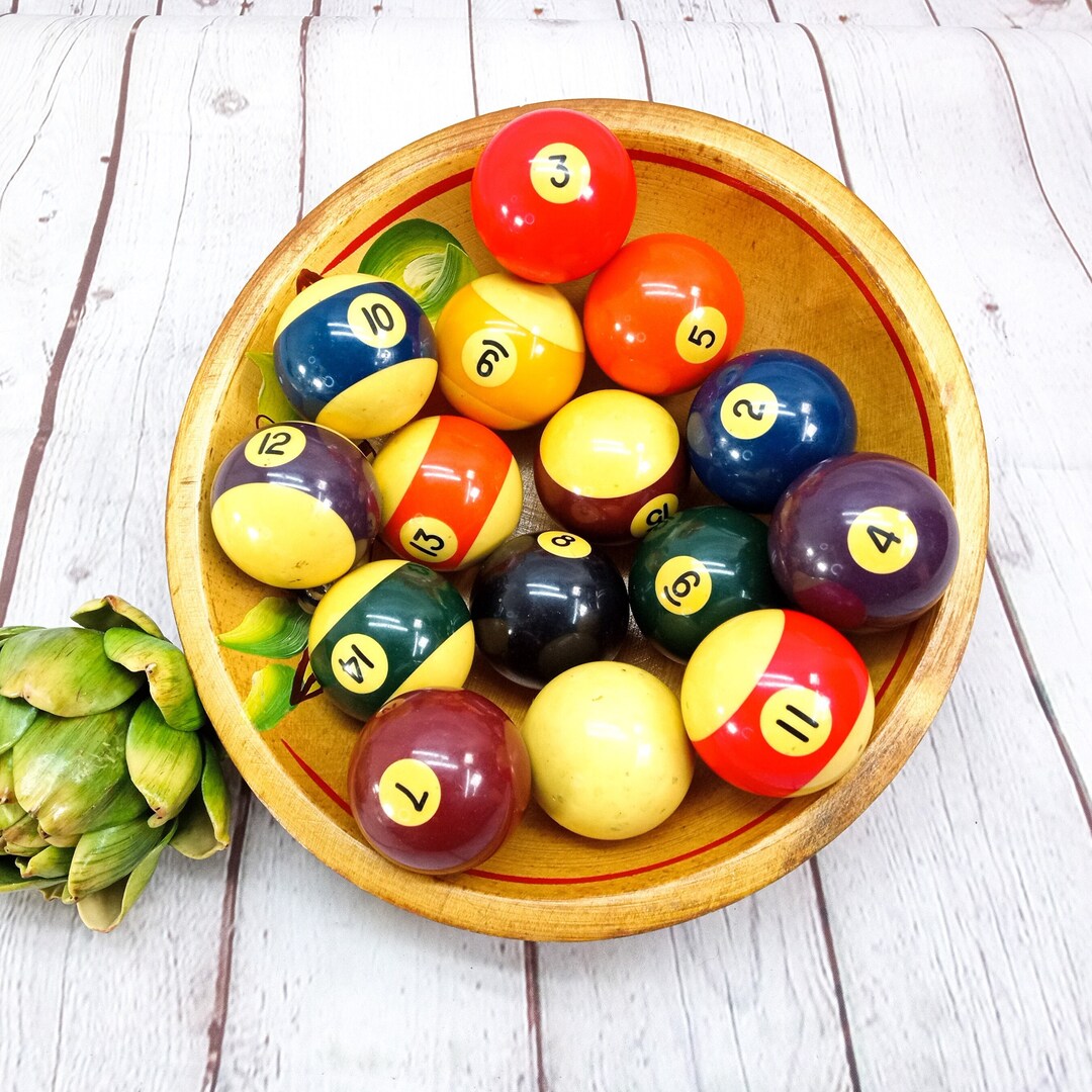 Vintage Pool Ball Number Solid Striped Single Billiard Ball Retro Room