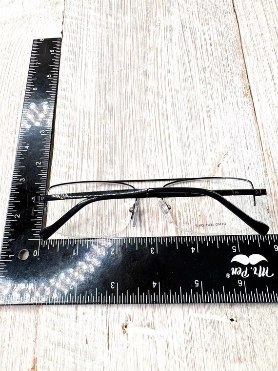 Black Rectangular Semi-Rimless Eyeglass Frames: B… - image 5