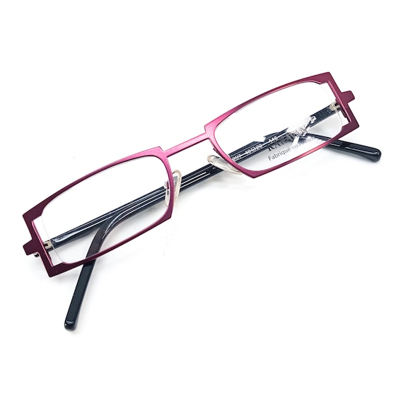 2000s KARAVAN large rectangle eyeglasses red blac… - image 4