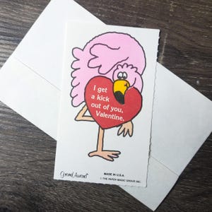 carte pour la saint-valentin, coeur rouge, flamant rose, vous m'aimez beaucoup, oiseau rose, grand prix, groupe magique en papier américain pour lui/elle/homme/femme/ami nos