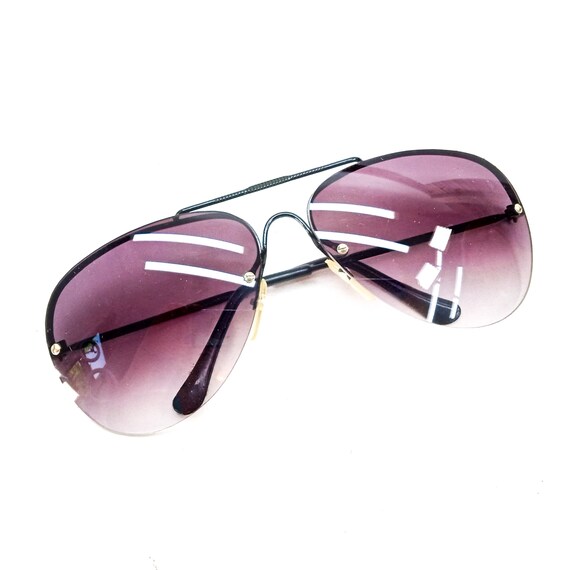 large aviator sunglasses rimless sunglasses vinta… - image 4