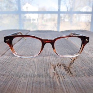 unisex/men/women round eyeglass frames deadstock vintage eyeglasses brown fade glasses 90s eyewear accessories accessory acetate plastic
