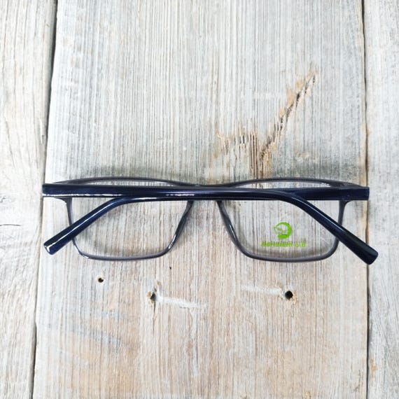 Black Rectangle Eyeglasses Frames: Vintage Unisex… - image 5
